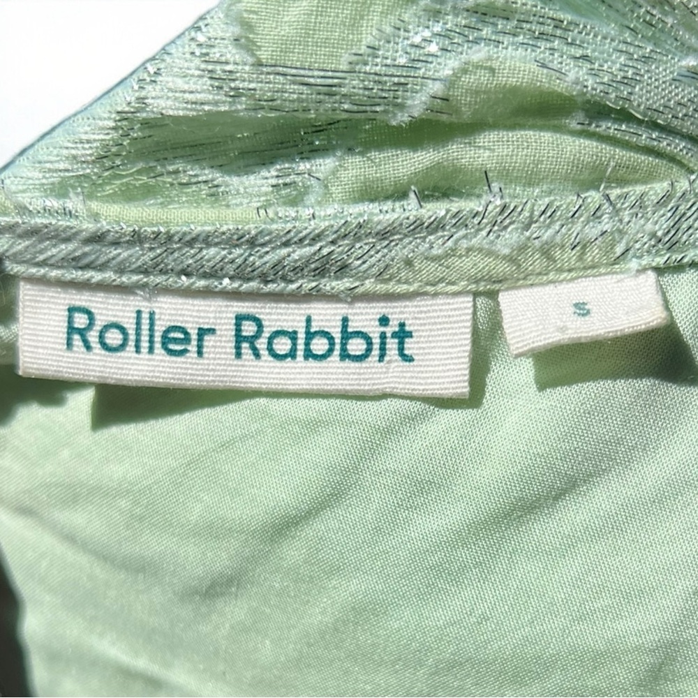 🌻Roller Rabbit Clermont Nori Tiered Dress – Size Small, Mint Green with Silver - Picture 10 of 11